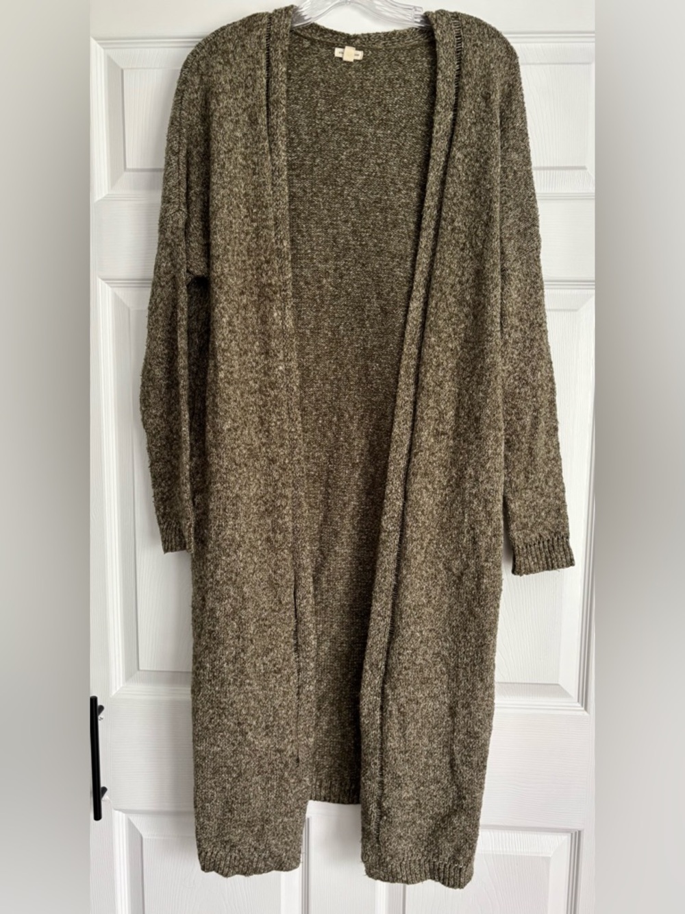 Silence+Noise Women’s Long Open-Front  Cardigan Olive Small